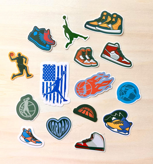 Basketball WATERPROOF Sticker Sets for Boys