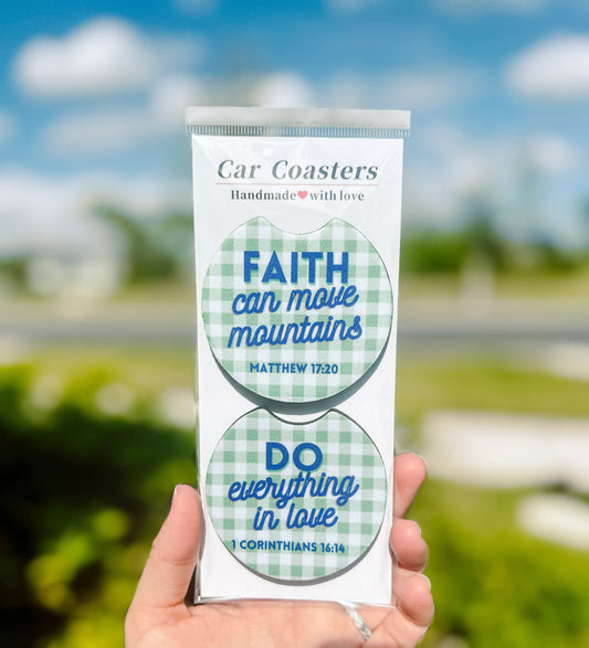 Faith Car Coaster Set of 2