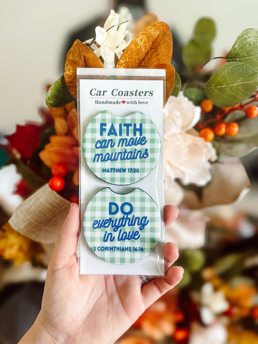 Faith Car Coaster Set of 2