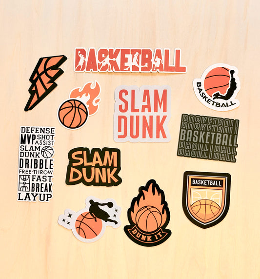 Basketball WATERPROOF Sticker Sets for Boys